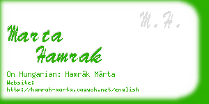 marta hamrak business card